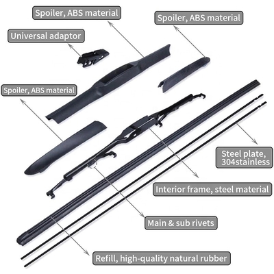 Kction 16 &quot;Hybrid Windshield Wiper Blades 851290000 สำหรับ Toyota FJ Cruiser 2007-2014