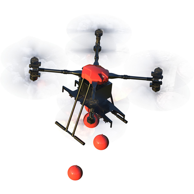 โหมดมุมมอง 3 มิติ โดรนไร้คนขับ 4k เครื่องดับเพลิง Drone